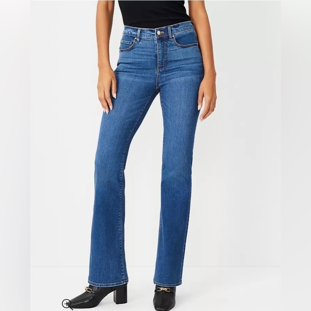 🆕 Ann Taylor Modern Fit Bootleg Jeans Dark Indigo Wash Size 10